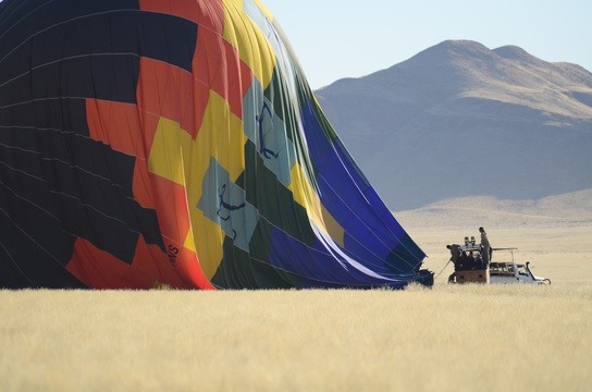 Hot Air Balloon landing Sossusvlei Namibia